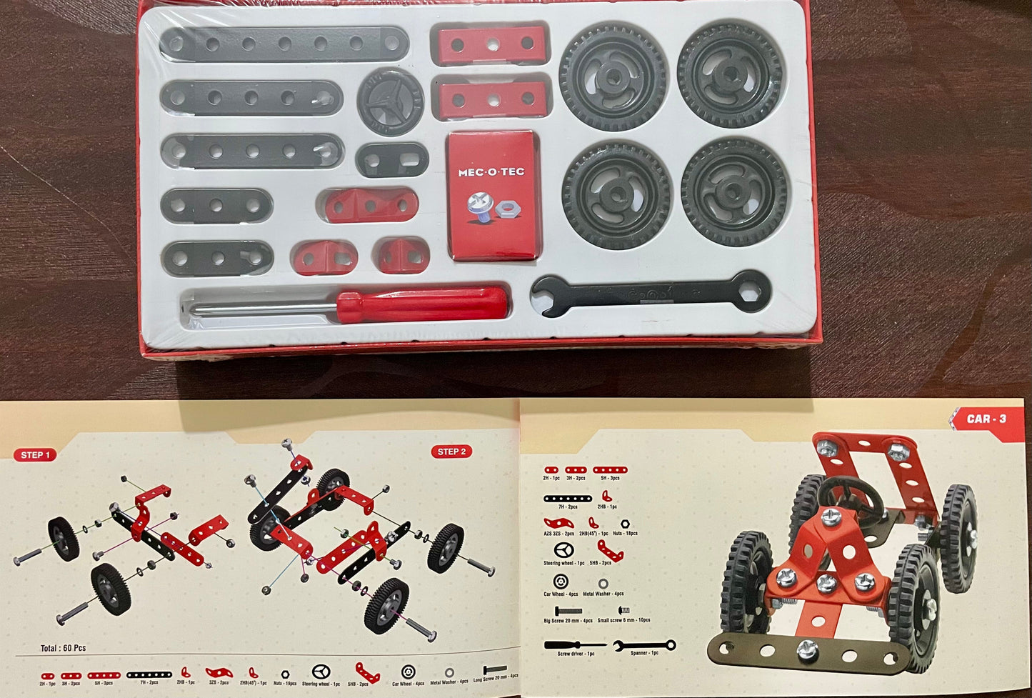 Puvis - MEC-O-TEC Cars -1 Metal Construction Toy, Building Blocks, Educational Toys for 7+ yrs Boys and Girls, Multicolor