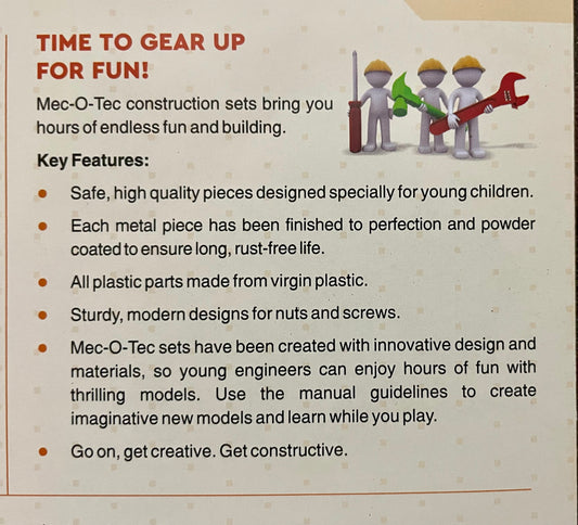 Puvis - MEC-O-TEC Just Cranes Metal Construction Toy, Building Blocks, Educational Toys for 3+ yrs Boys and Girls, Multicolor