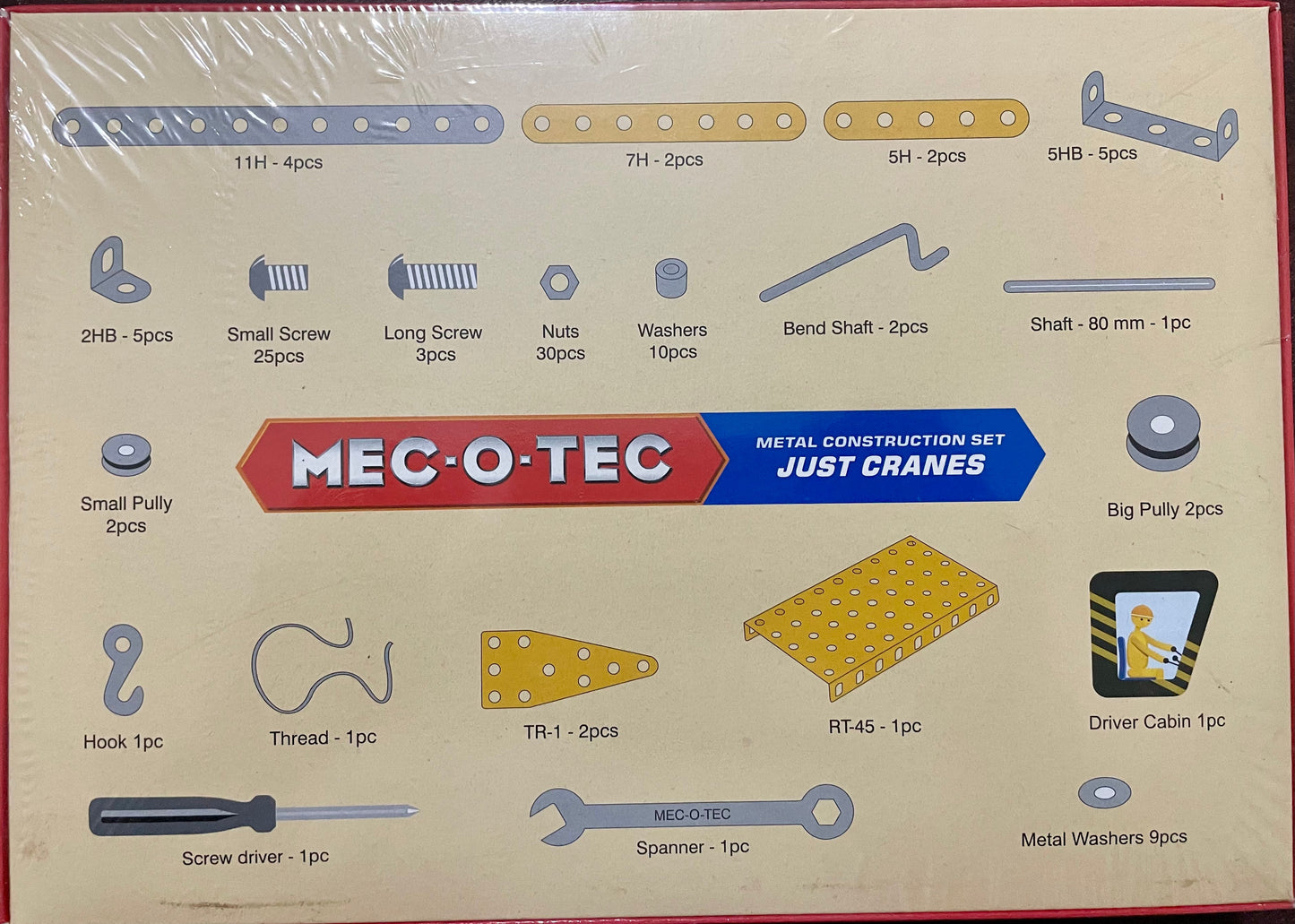 Puvis - MEC-O-TEC Just Cranes Metal Construction Toy, Building Blocks, Educational Toys for 3+ yrs Boys and Girls, Multicolor