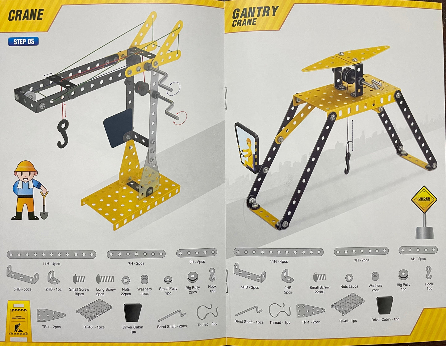 Puvis - MEC-O-TEC Just Cranes Metal Construction Toy, Building Blocks, Educational Toys for 3+ yrs Boys and Girls, Multicolor