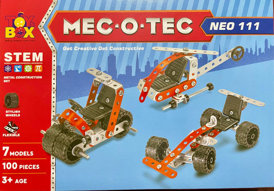 Puvis - MEC-O-TEC NEO-111 Metal Construction Toy, Building Blocks, Educational Toys for 3+ yrs Boys and Girls, Multicolor